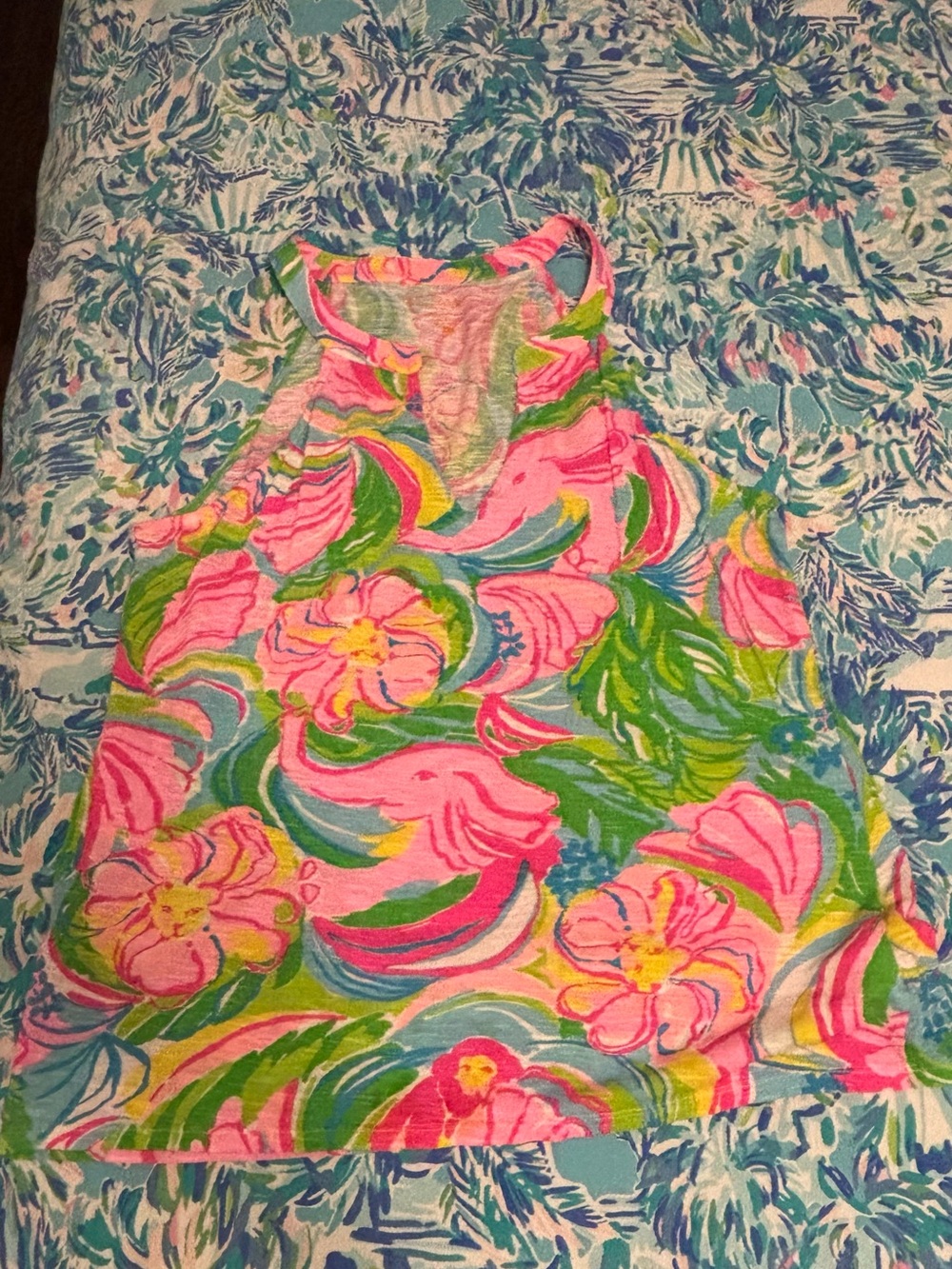 Lilly Pulitzer Pink Green Blue Floral Tank Top